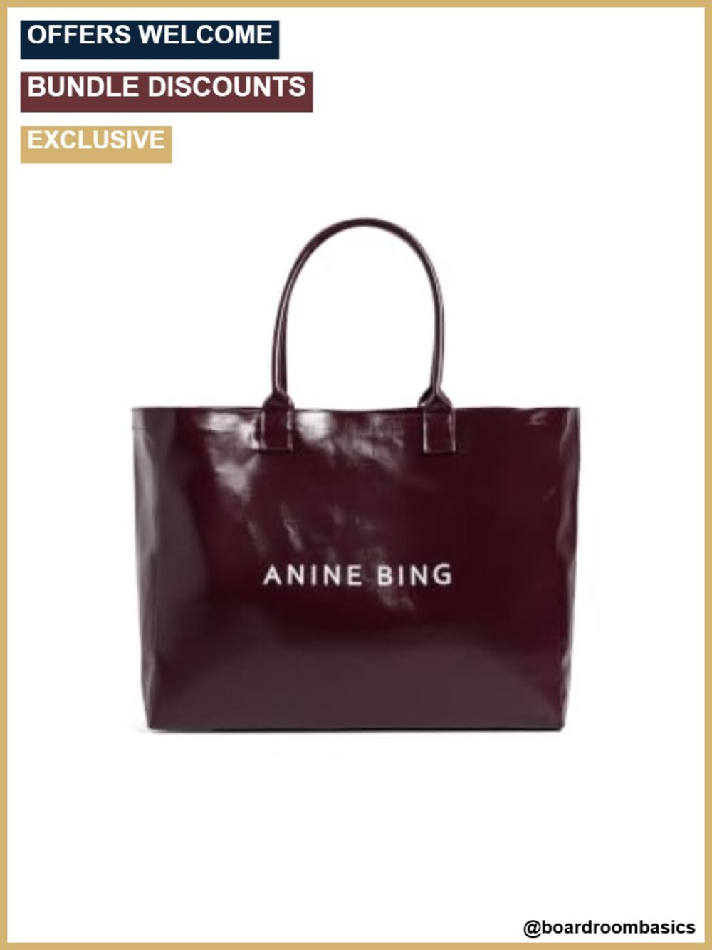 Coated Canvas Tote Bag with Logo Print Shoulder Straps